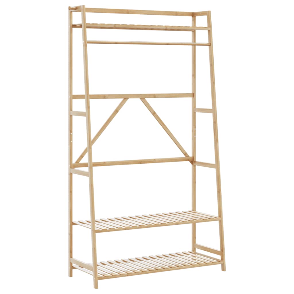 vidaXL Clothes Rack with Shelves 43.3"x15.7"x70.9" Bamboo
