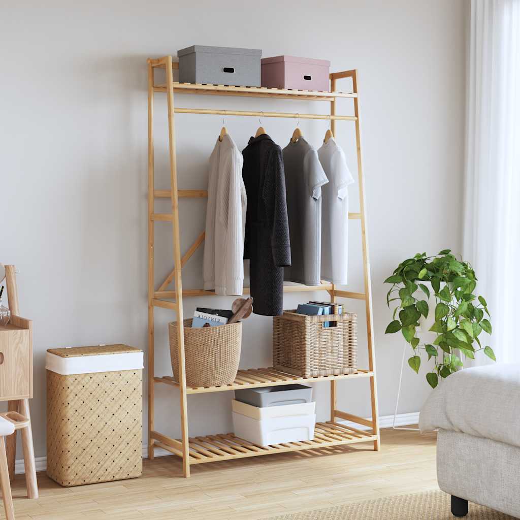 vidaXL Clothes Rack with Shelves 43.3"x15.7"x70.9" Bamboo