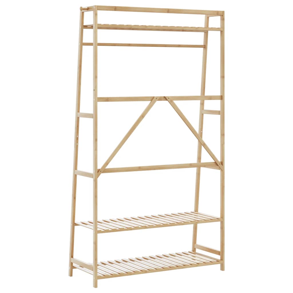 vidaXL Clothes Rack with Shelves 43.3"x15.7"x70.9" Bamboo