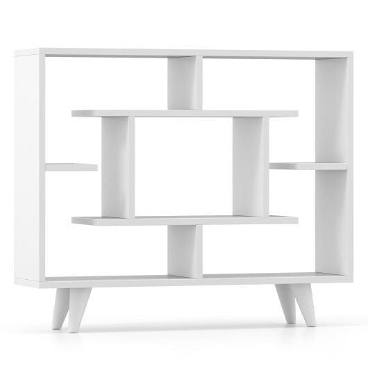 Geometric Bookcase with Anti-Tipping Kit and Storage Shelving Unit-Black