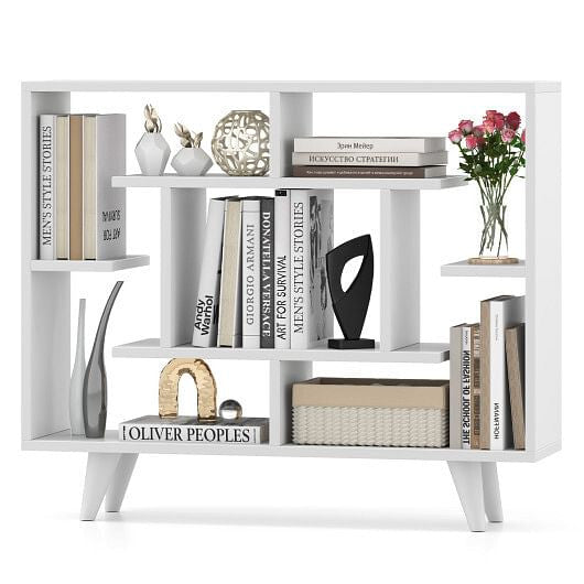 Geometric Bookcase with Anti-Tipping Kit and Storage Shelving Unit-Black