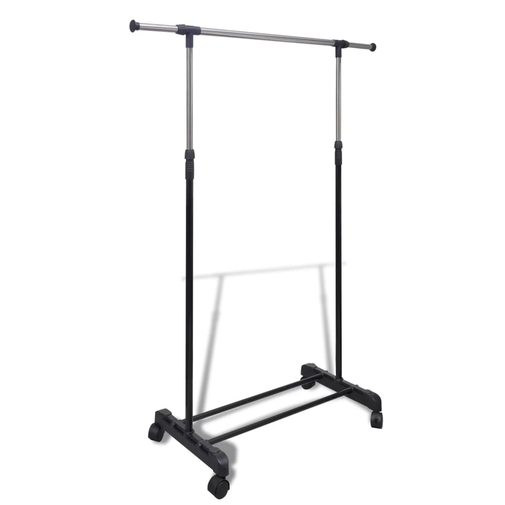 vidaXL Adjustable Clothes Rack 4 Castors 2 Hanging Rails