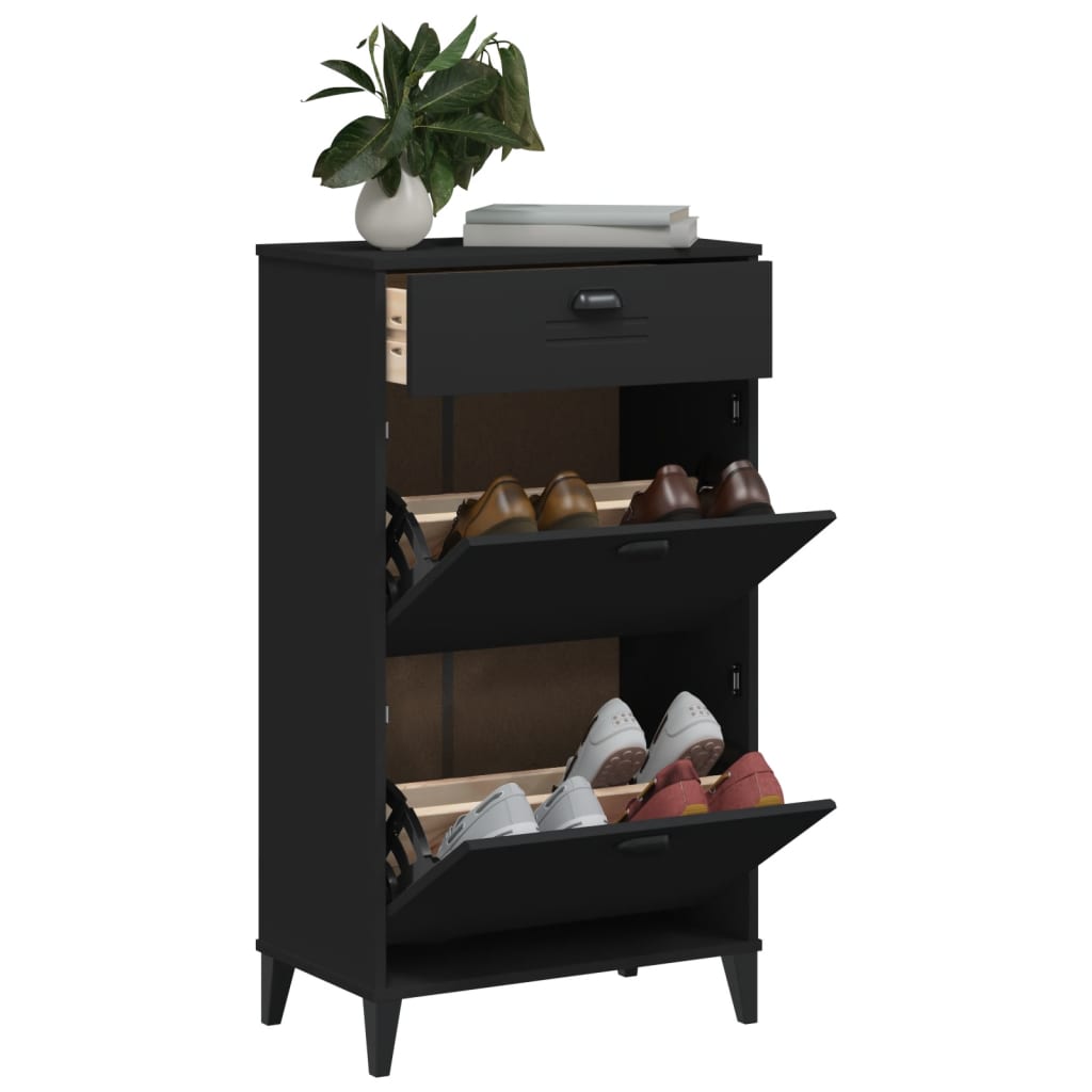 vidaXL Shoe Cabinet Storage Rack Organizer Hallway Furniture Solid Wood Pine